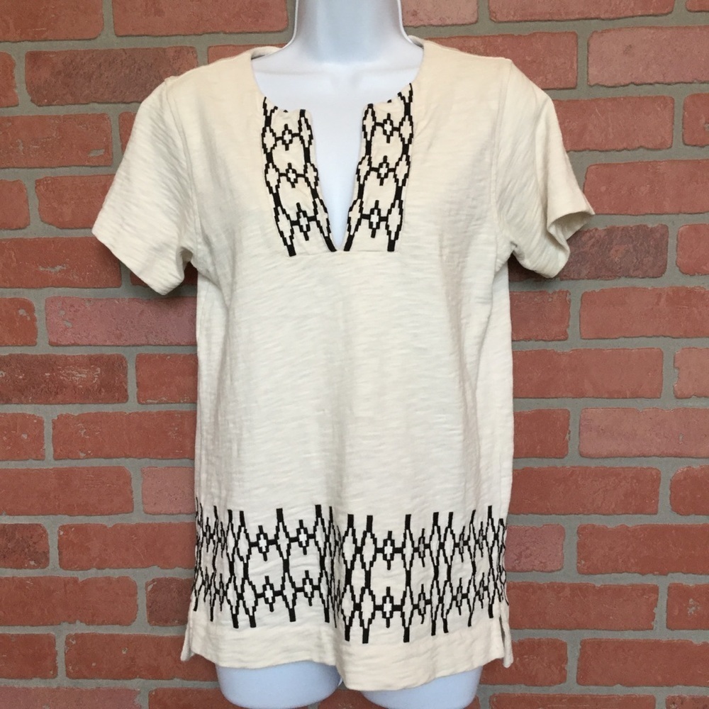 Madewell embroidered top Short sleeve blouse XS